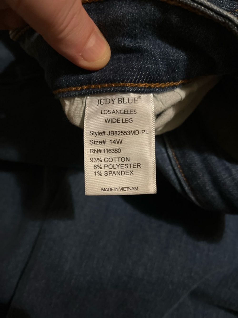Judy Blue Dark Blue Wide Leg Jeans - Picture 9 of 10